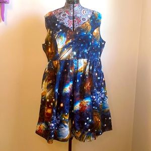 Vibrant Galaxy Print Dress